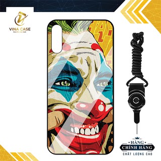 Ốp lưng kính cường lực Vsmart Live in hình Joker Harley Quinn -Tặng kèm dây đeo điện thoại