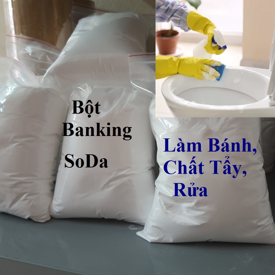 [1kg]Bột Soda Tẩy Rửa Công Nghiệp, Dầu Mỡ Nhà Bếp, Xử Lý Bể Bơi Đóng Gói Túi Zip Bạc