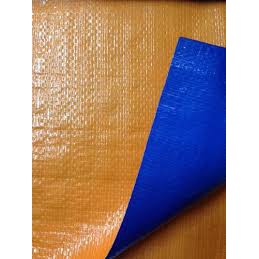 Bạt che nắng mưa dày dặn - Hai lớp màu xanh và cam - Đóng khoen theo yêu cầu
