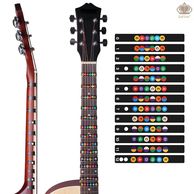 Sticker dán phím đàn guitar (decal dán phím đàn guitar)