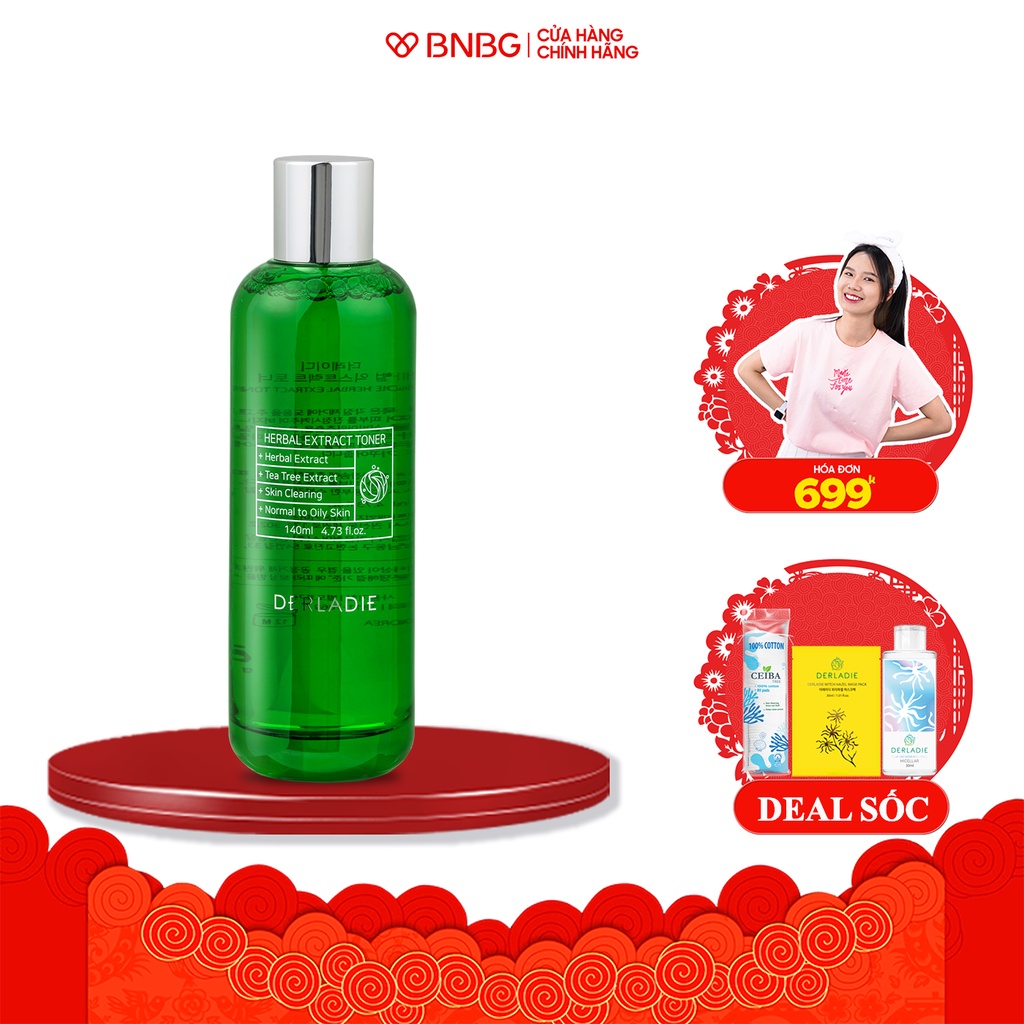 Toner Tràm Trà Giảm Mụn Sau 7 Ngày Derladie Herbal Extract 140ml