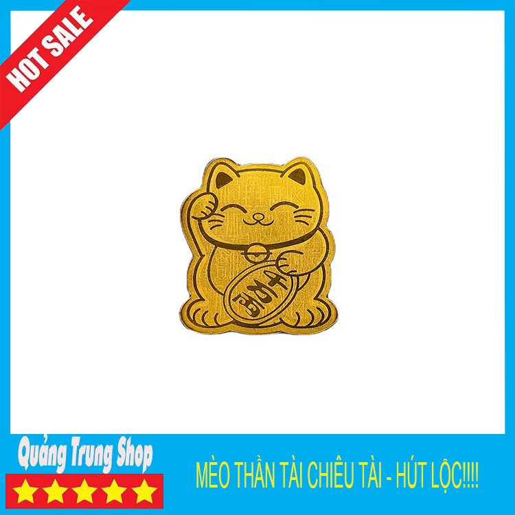 Miếng dán mèo thần tài mạ vàng, chiêu Tài Lộc, May Mắn, Bình An | BigBuy360 - bigbuy360.vn