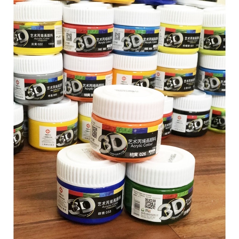 Màu vẽ carylic 3D - Hoạ cụ Chính Hãng - Màu nước