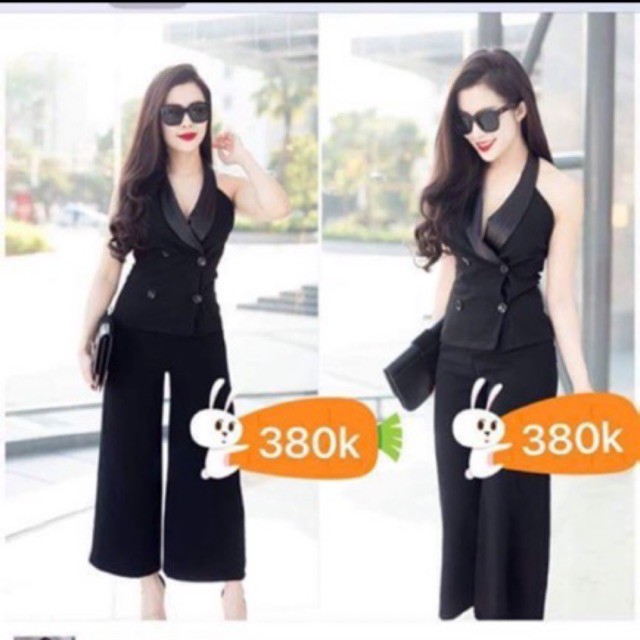 Thanh lý set vest hở lưng màu đen