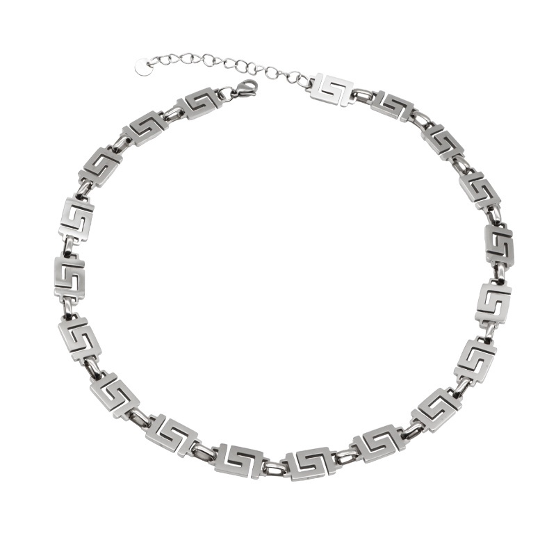 Dây Chuyền Bạc 19A1383 Thiết Kế Đơn Giản Phong Cách Retro Hợp Thời Trang