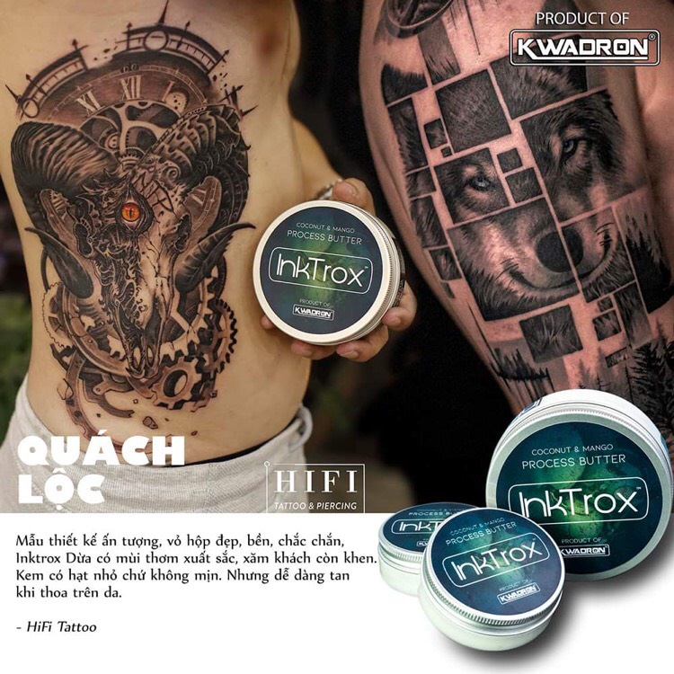 Bơ dưỡng hình xăm InkTrox Dừa - Coconut & Mango Tattoo Process Butter 50ml/200ml