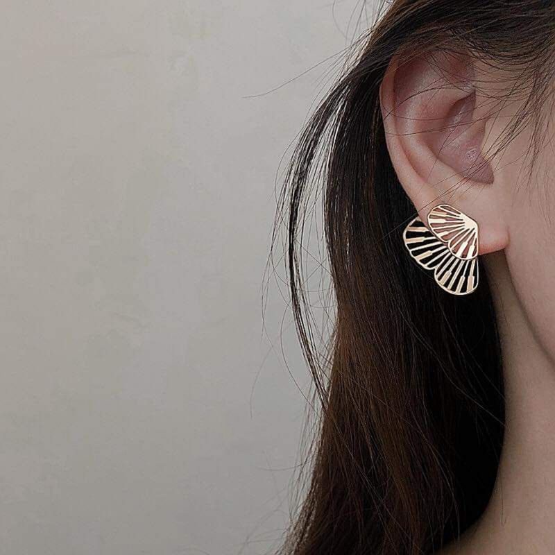 Khuyên tai bạc 925 khuyên hồ điệp cánh dời tự tạo kiểu dáng đeo theo phong cách