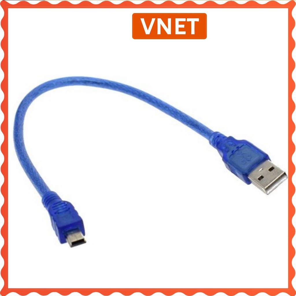 Dây cáp USB type A sang USB mini dài 30 cm (Dây MP3)