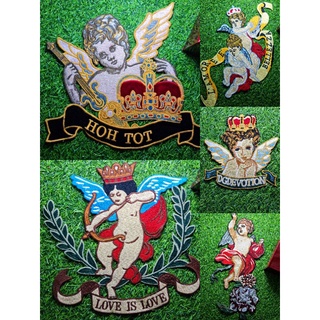 Patch Sticker Logo Thêu Ủi Hình Thiên Thần Tình Yêu Loại Siêu Đẹp