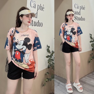 Đồ bộ thun đùi in họa tiết 3D chuột dễ thương