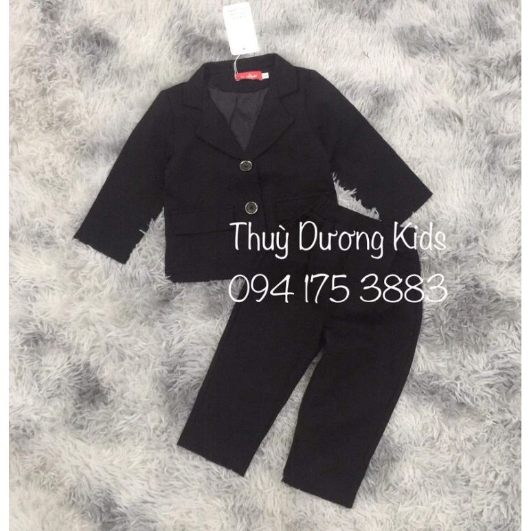 Bộ vest 2 chi tiết Le Monde màu đen cho bé trai 1-6y