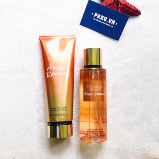 Set body Mist và Body Lotion Victoria's Secret Amber Romance