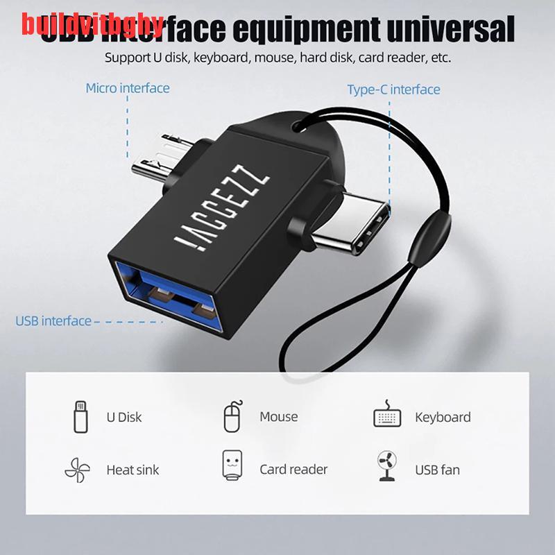 (Mua-Code) Giắc Chuyển Đổi Từ Usb Sang Type C Micro Usb Otg Cho Android