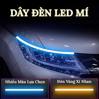 Bộ 2 led dây đèn mí ô tô, tích hợp xi nhan đuổi silicon chống nước - dài 60cm