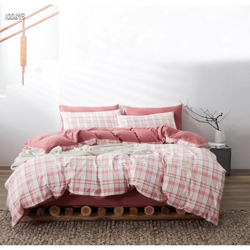 Bộ Vỏ Chăn Ga Gối Cotton Tici Kẻ Cao Cấp (Tổng hợp nhiều mẫu lựa chọn)