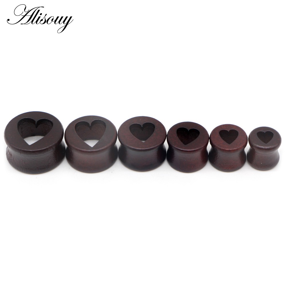 Alisouy Set 2 Nút Gỗ Hồng 6-30mm Hình Trái Tim