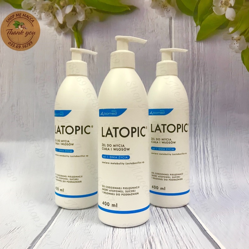 Sữa tắm gội chăm sóc da viêm ngứa, di ứng LATOPIC dạng Gel 400ml làm dịu da, giảm khô ngứa, kích ứng ( chính hãng)