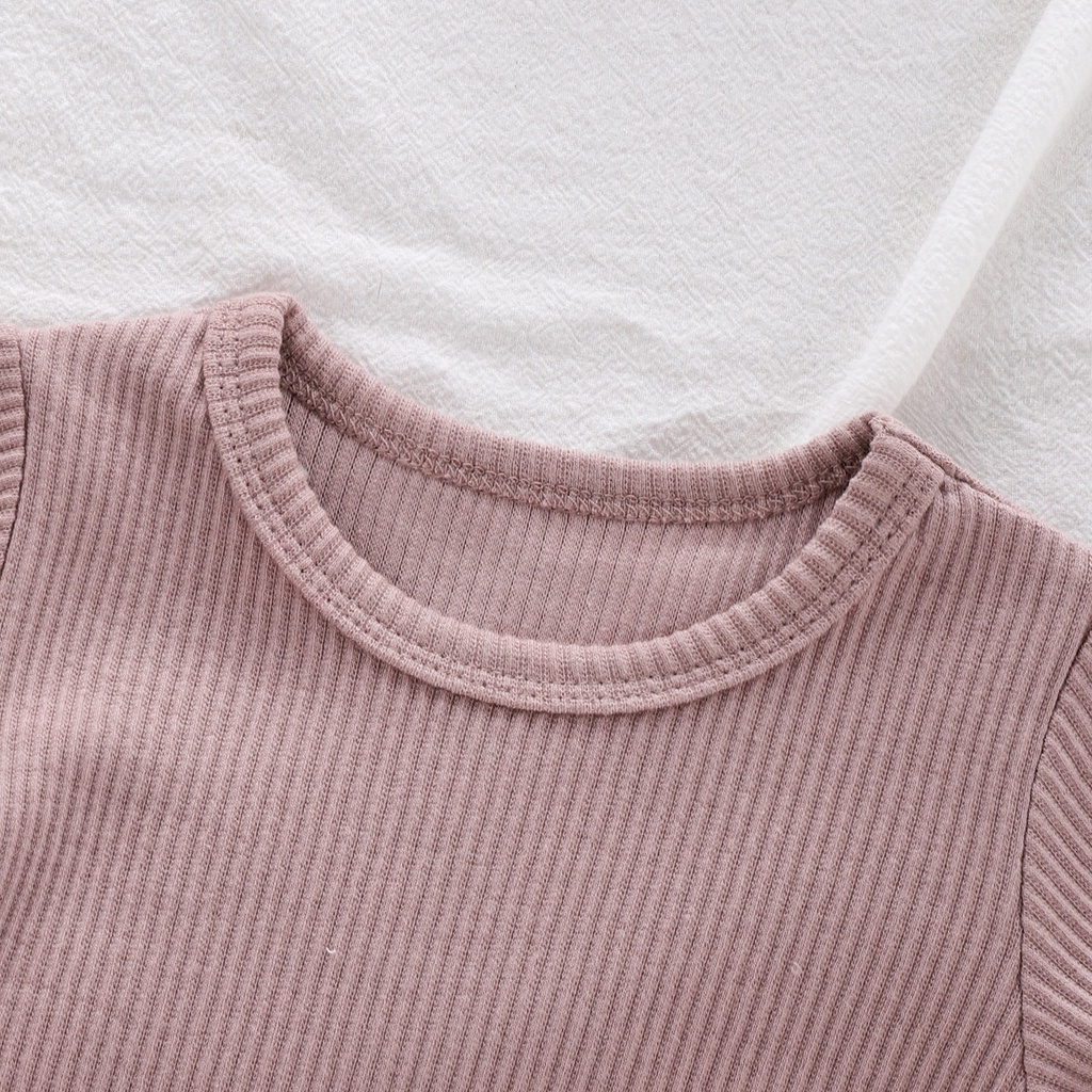 Áo liền quần một mảnh tay dài phối tai thỏ kiểu hoạt hình thời trang mùa thu cho bé trai và bé gái sơ sinh