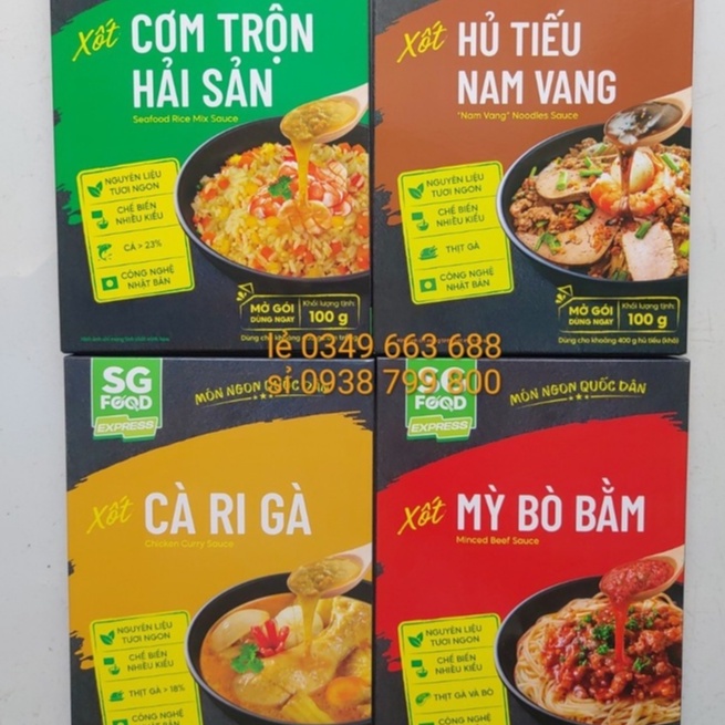 Nước sốt đặc biệt SG Food với nước sốt mỳ bò hầm/ xốt cơm trộn hải sản/xốt cà ri/xốt hủ tiếu nam vang.