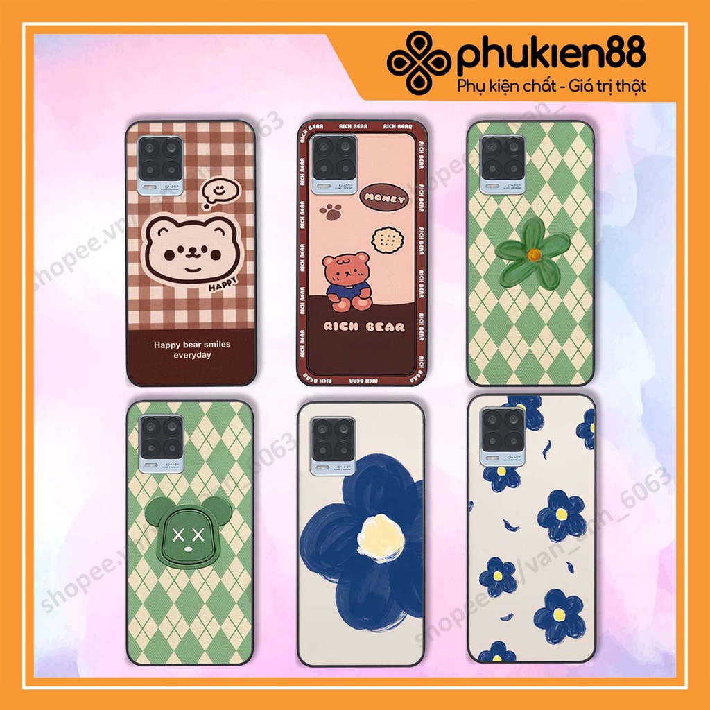 Ốp lưng Realme C1 / C2 in hình hoa, gấu rich bear nghệ thuật, thời trang