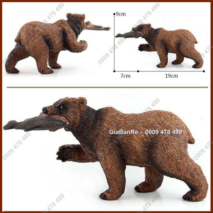 Mô Hình Gấu Nâu Bắt Cá - Size Trung - 4704.1