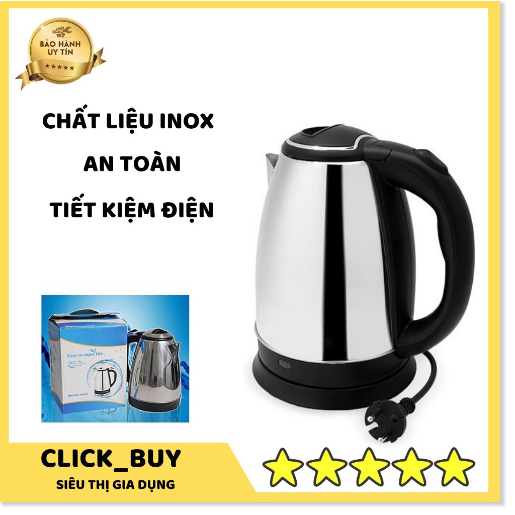 Ấm Siêu Tốc Inox 1.8L Cách Nhiệt (Đun Nước Siêu Nhanh Trong Vòng 5 Phút Đồng Hồ)