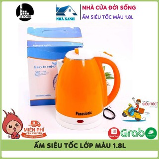 Ấm Siêu Tốc Đun Nước Electric Kettle  Dung Tích 1.8 Lít Loại 2 Lớp Màu, Bảo Hành 6 Tháng Lỗi Đổi Mới