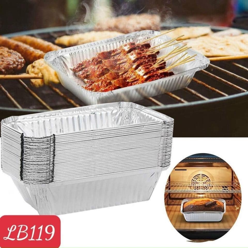 SET 10 KHUÔN GIẤY BẠC NẤU ĂN HÌNH CHỮ NHẬT TIỆN DỤNG