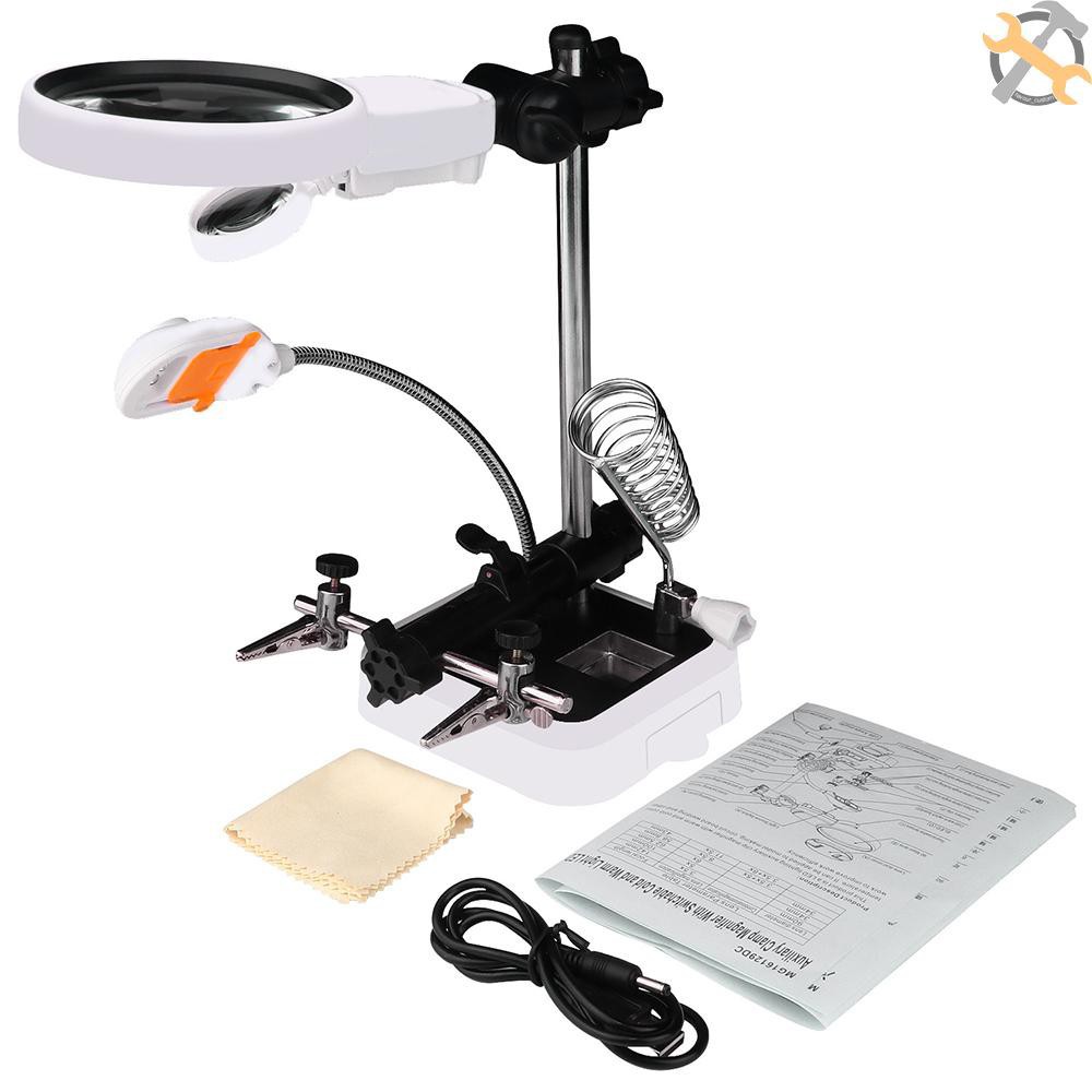 Kính Lúp Hàn Mạch Điện Tử 3,5X 5X 8X 8,5X 11,5X Tích Hợp 6 Đèn Led Cao Cấp