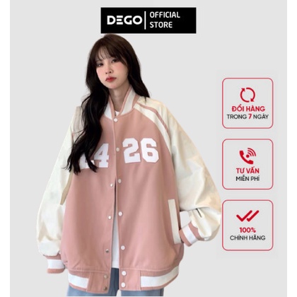 Áo bomber phối tay f4 nam nữ DEGO hàng cao cấp chất dày dặn