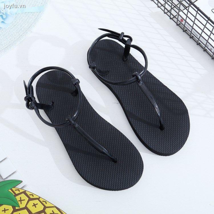 Sandals Women s summer flat-bottomed Korean version of the flip-flops student Roman beach shoes fashion simple flip-flop and slippers non-slip