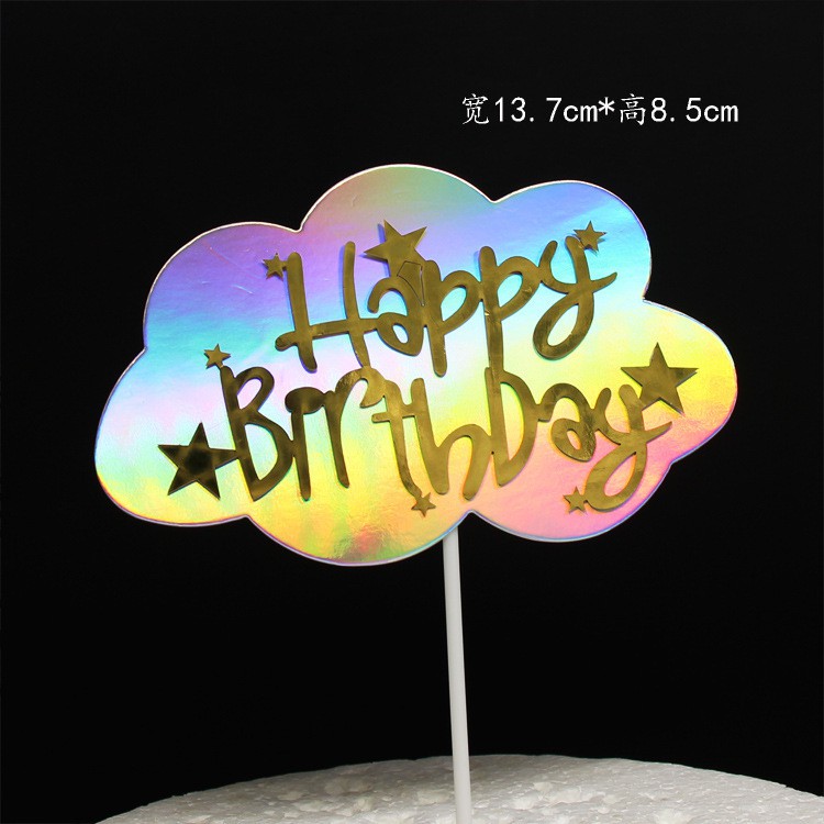 Phụ kiện trang trí bánh kem chữ Happy Birthday