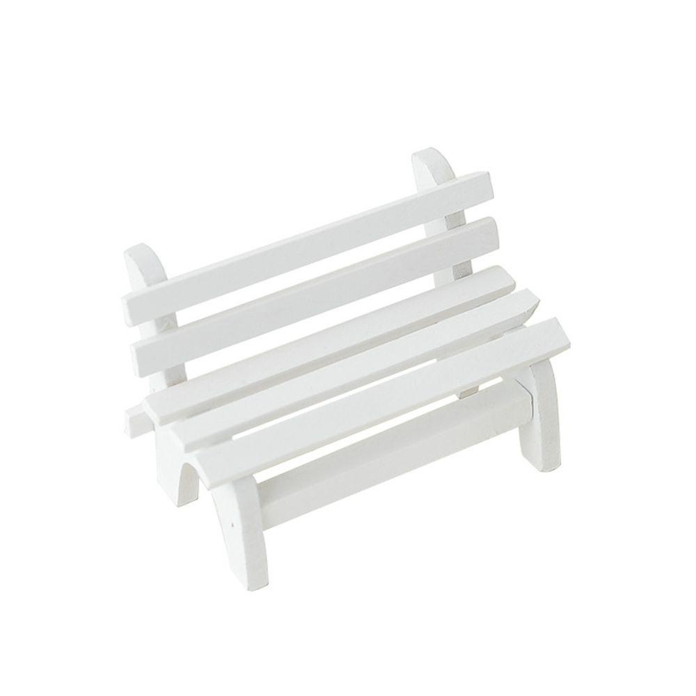 Mô Hình Ghế Dài Mini Màu Trắng Dùng Trang Trí Sân Vườn DIY