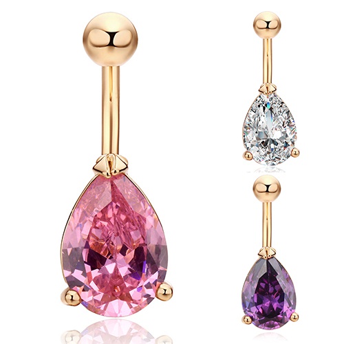 Khuyên rốn hình giọt nước đính kim cương thời trang cho nữ