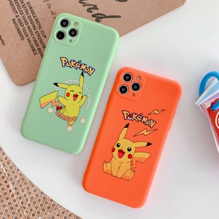 Pikachu Cute IPhone 11 Pro Xs Max Casing iphone XR phone Case IPhone 7 Plus 8 6s 6 SE 2020 Soft Cover cute cartoon, for women men couple orange