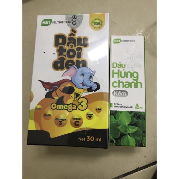 combo tinh dầu tỏi ,húng chanh nguyên chất 30ml Fanmed