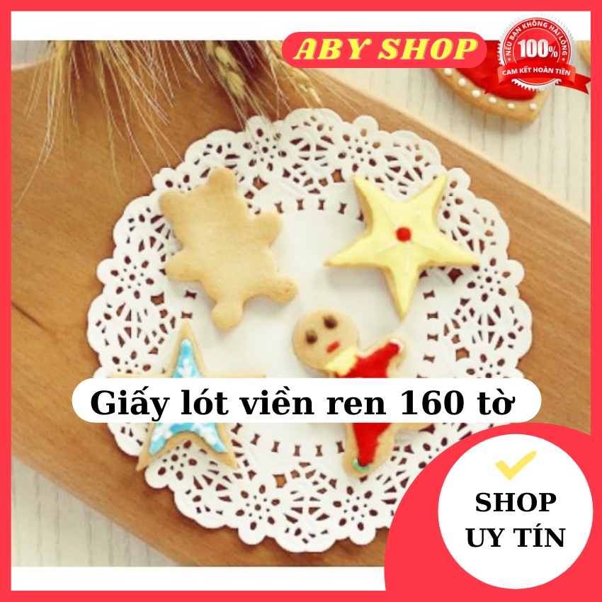 Giấy lót viền ren 160 tờ ⚡ CAO CẤP ⚡ giấy lót rau câu, bánh kẹo, bánh quy xinh xắn bắt mắt