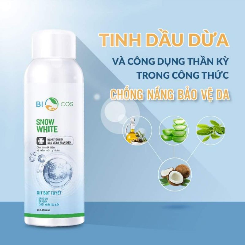 💕💕HOT SALE  SẬP SÀN💕💕Xịt kem chống nắng, Dưỡng trắng dưỡng da và bảo vệ da BIOCOS Snow White