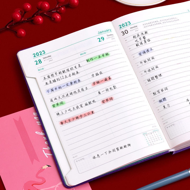 Sổ Ghi Chú 400 Trang A5 Năm 2023 Kèm Bút Và Lịch Xoay 365 Ngày Để Bàn