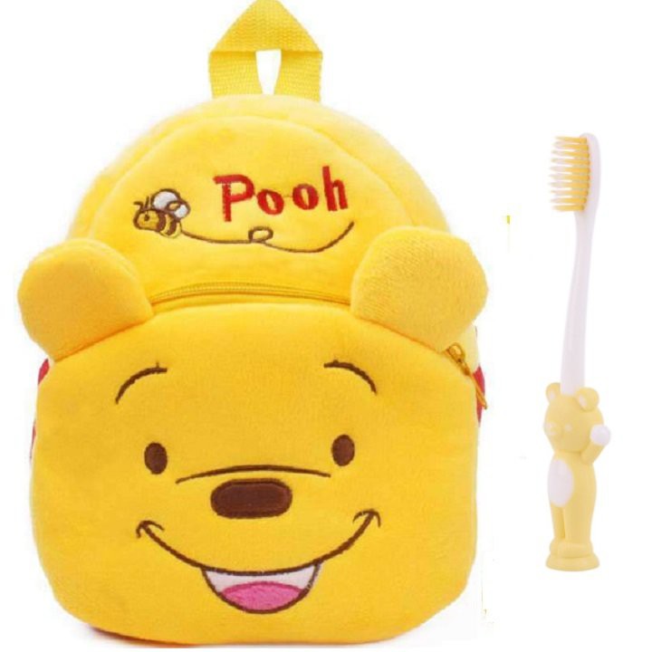 Balo mầm non bông mini cho bé đi nhà trẻ, mẫu giáo với nhiều hình đáng yêu , tặng kèm bàn chải xinh cho bé