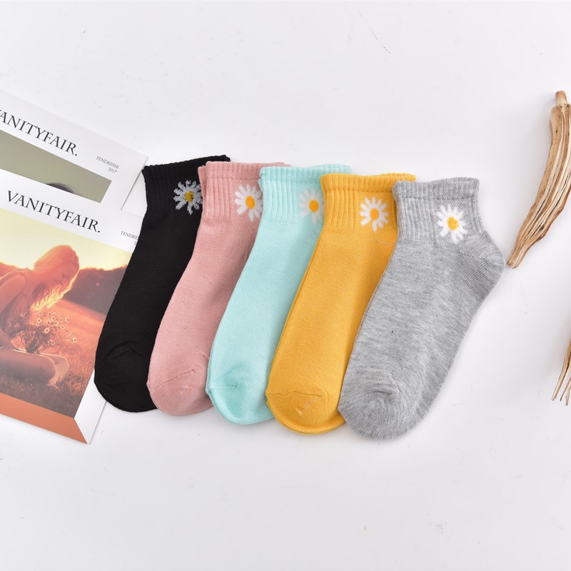 Đôi Tất Cotton Thoáng Khí Thời Trang Phong Cách Hàn Quốc Xinh Xắn Cho Nữ