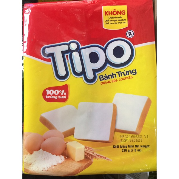 BÁNH TRỨNG TIPO KEM TRUYỀN THỐNG VÀ KEM SẦU RIÊNG TÚI 220G