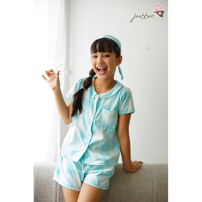 Đồ mặc nhà bộ short bé gái cài nút jubbie kids 81005