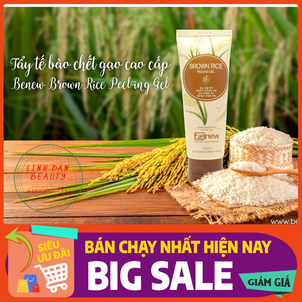 Kem tẩy tế bào chết Gạo Benew Brown Rice [Trắng da]Gel tẩy da chết tinh chất gạo Benew cho mặt Hàng công ty