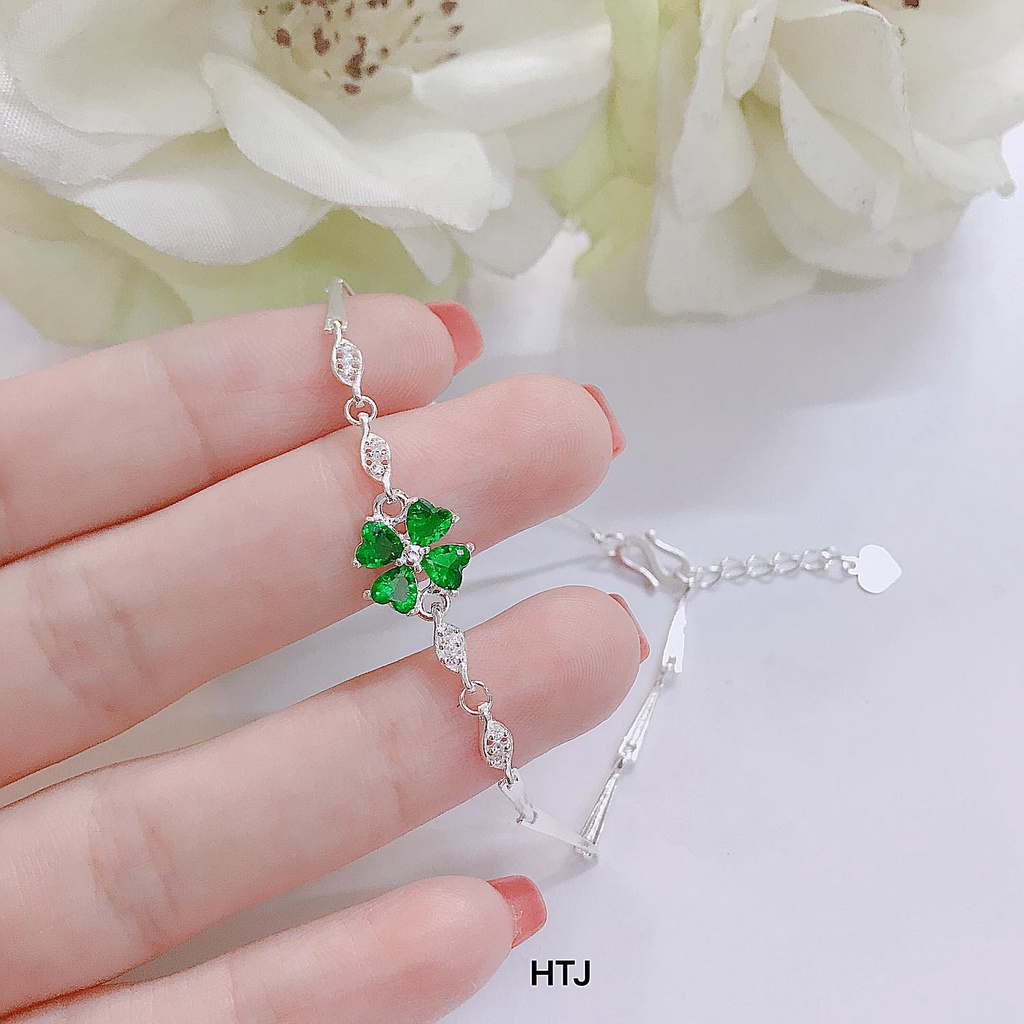 Lắc tay bạc nữ cỏ 4 lá ♥️ Thời trang ♥️  lắc cỏ 4 lá may mắn,thu hút mọi ánh nhìn