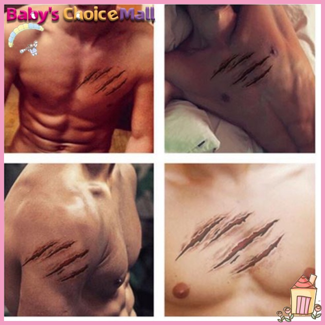 Miếng Dán Hình Xăm Giả Vết Thương Máu Giả Chống Thấm Nước Trang Điểm Halloween RC2251 10.56CM