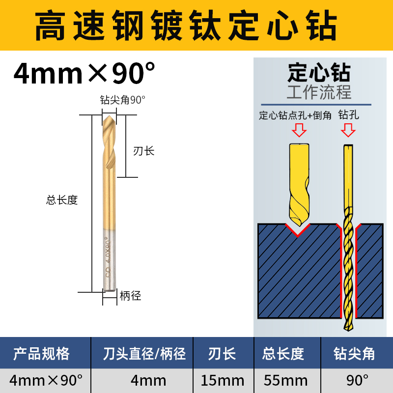 Khoan trung tâm khoan titan 90 độ 45 độ khoan khoan định vị mũi khoan góc ngược mũi khoan mũi khoan