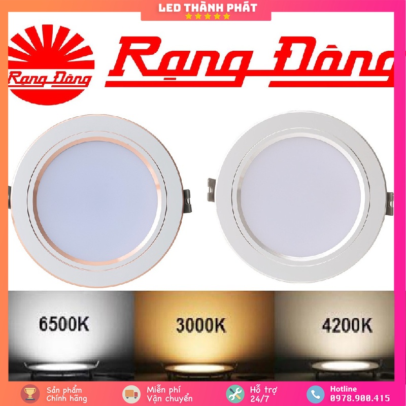 Đèn LED Âm trần Downlight Đổi màu 3 chế độ Rạng Đông 7W /9W/ 12W siêu sáng, tiết kiệm điện năng, bảo hành 12 tháng