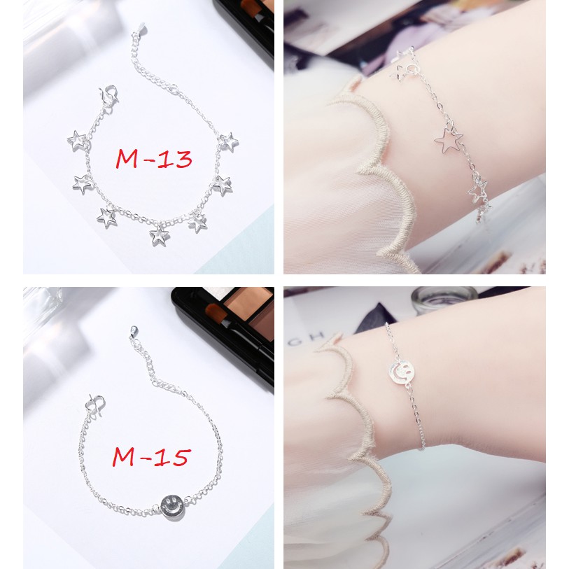 Vòng tay, lắc tay bạc Hàn Quốc full 15 mẫu M | BigBuy360 - bigbuy360.vn