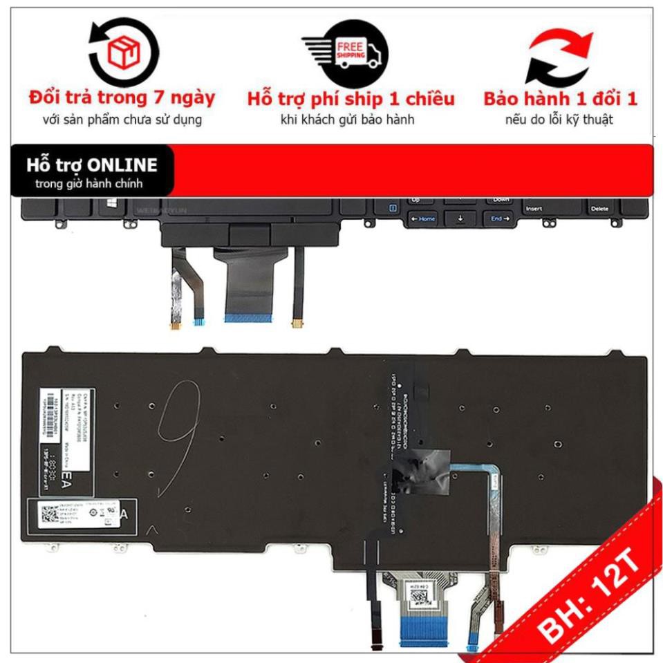 [BH12TH] [- Bàn Phim Laptop Dell Latitude 5550 5570 5580 5590 5591 Loại Có Chuột - Có LED Phím